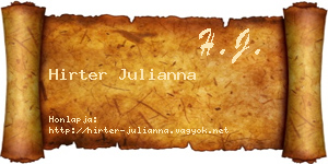 Hirter Julianna névjegykártya